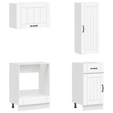 Cabinet Set with Drawer with Shelf 8 pcs White Engineered Wood - Side View