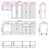 Cabinet Set with Drawer with Shelf 8 pcs White Engineered Wood