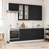 Kitchen Unit LUCCA 8 pcs Black Engineered Wood