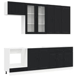 Kitchen Unit LUCCA 8 pcs Black Engineered Wood - Front View