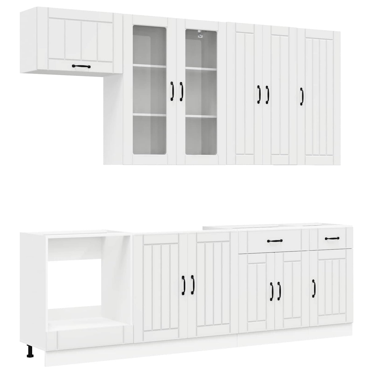 Kitchen Unit LUCCA 8 pcs High Gloss White Engineered Wood