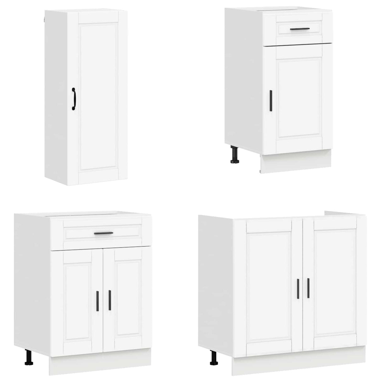 Cabinet Set with Drawer with Shelf 8 pcs White Engineered Wood