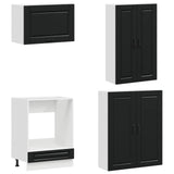 Kitchen Unit PORTO 8 pcs Black Engineered Wood - Top-Down View