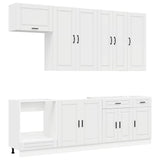 Kitchen Unit PORTO 8 pcs High Gloss White Engineered Wood - Front View