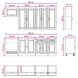 Kitchen Unit PORTO 8 pcs High Gloss White Engineered Wood