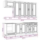 Kitchen Unit PORTO 8 pcs High Gloss White Engineered Wood