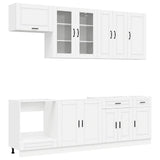 Cabinet Set with Drawer with Shelf 8 pcs White Engineered Wood