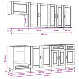Cabinet Set with Drawer with Shelf 8 pcs White Engineered Wood - Extra Image