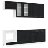 Kitchen Unit PORTO 8 pcs Black Engineered Wood
