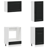 Kitchen Unit PORTO 8 pcs Black Engineered Wood