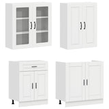 Kitchen Unit PORTO 8 pcs High Gloss White Engineered Wood - Side View