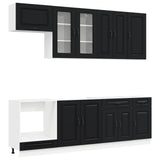 Kitchen Unit KALMAR 8 pcs Black Engineered Wood