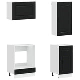 Kitchen Unit KALMAR 8 pcs Black Engineered Wood