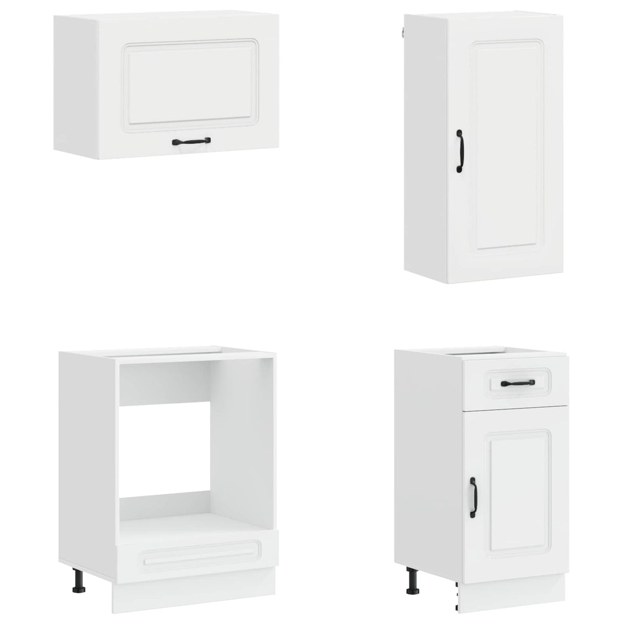 Kitchen Unit KALMAR 8 pcs High Gloss White Engineered Wood