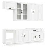Cabinet Set with Drawer with Shelf 8 pcs White Engineered Wood