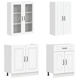 Cabinet Set with Drawer with Shelf 8 pcs White Engineered Wood
