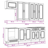 Cabinet Set with Drawer with Shelf 8 pcs White Engineered Wood - Extra Image