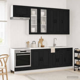 Kitchen Unit KALMAR 8 pcs Black Engineered Wood