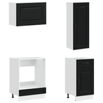 Kitchen Unit KALMAR 8 pcs Black Engineered Wood