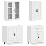 Kitchen Unit KALMAR 8 pcs High Gloss White Engineered Wood