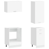 Kitchen Unit LYON 8 pcs White Engineered Wood - Top-Down View
