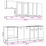 Kitchen Unit LYON 8 pcs White Engineered Wood