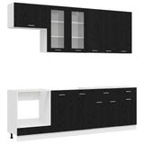 Kitchen Unit LYON 8 pcs Black Oak Engineered Wood - Front View