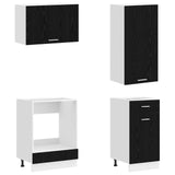 Kitchen Unit LYON 8 pcs Black Oak Engineered Wood - Top-Down View