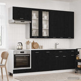 Kitchen Unit LYON 8 pcs Black Oak Engineered Wood
