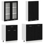 Kitchen Unit LYON 8 pcs Black Oak Engineered Wood