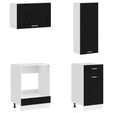 Kitchen Unit LYON 8 pcs Black Oak Engineered Wood - Top-Down View
