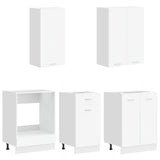 Kitchen Unit LYON 5 pcs White Engineered Wood - Side View