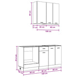 Kitchen Unit LYON 5 pcs White Engineered Wood - Low Angle