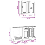 Kitchen Unit KALMAR 5 pcs White Engineered Wood - Low Angle