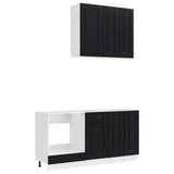 Kitchen Unit KALMAR 5 pcs Black Engineered Wood - Front View