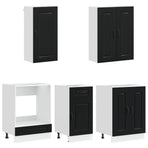Kitchen Unit KALMAR 5 pcs Black Engineered Wood