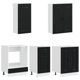Kitchen Unit KALMAR 5 pcs Black Engineered Wood - Side View