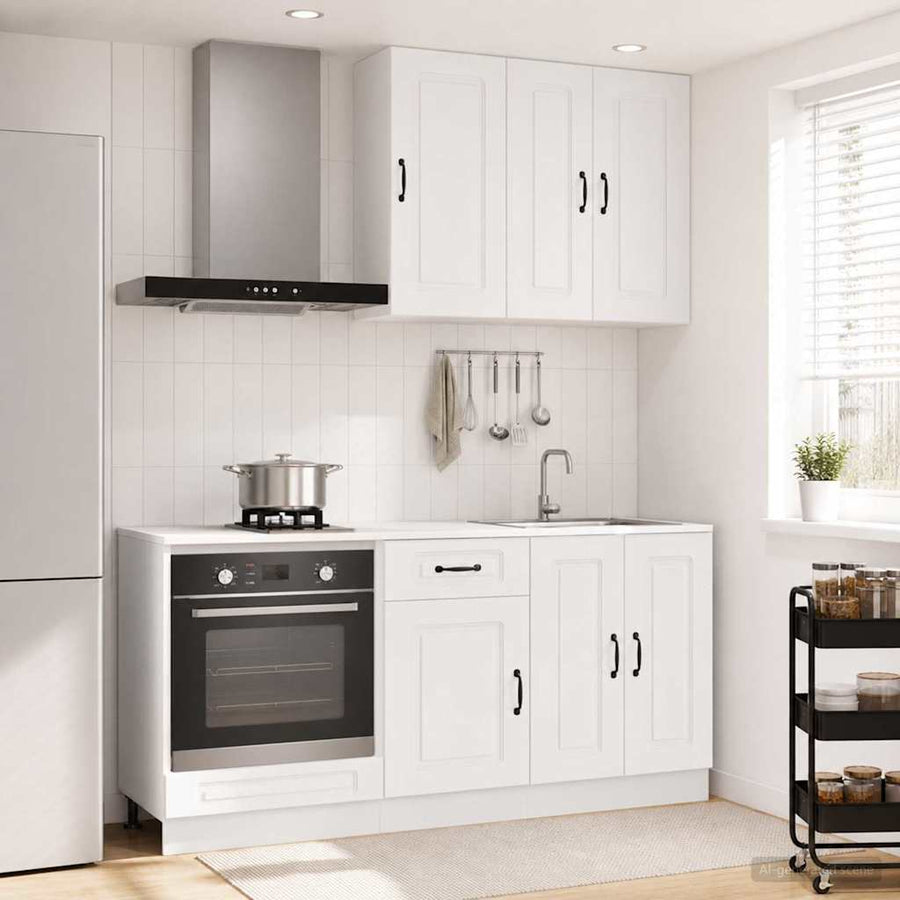 Kitchen Unit KALMAR 5 pcs High Gloss White Engineered Wood