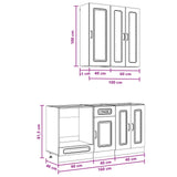 Kitchen Unit KALMAR 5 pcs White Engineered Wood - Low Angle