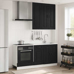 Kitchen Unit KALMAR 5 pcs Black Engineered Wood