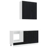 Kitchen Unit KALMAR 5 pcs Black Engineered Wood - Front View