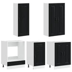 Kitchen Unit KALMAR 5 pcs Black Engineered Wood