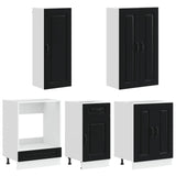 Kitchen Unit KALMAR 5 pcs Black Engineered Wood - Side View