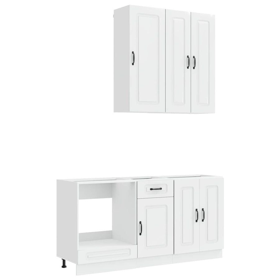 Kitchen Unit KALMAR 5 pcs High Gloss White Engineered Wood