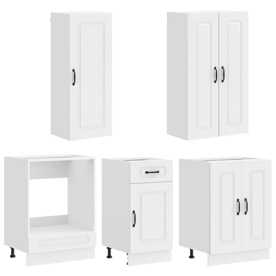 Kitchen Unit KALMAR 5 pcs High Gloss White Engineered Wood