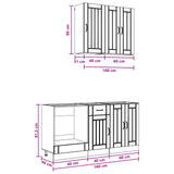 Kitchen Unit LUCCA 5 pcs White Engineered Wood - Low Angle