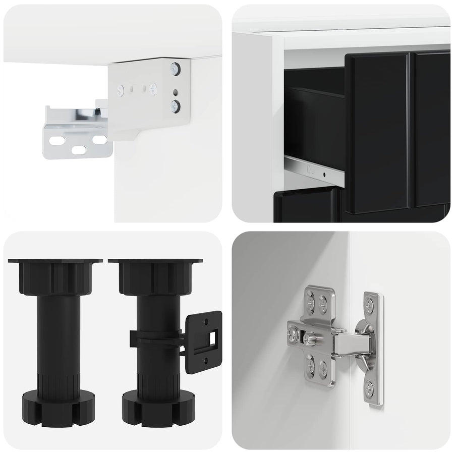 Kitchen Unit LUCCA 5 pcs Black Engineered Wood