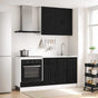 Kitchen Unit LUCCA 5 pcs Black Engineered Wood