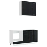 Kitchen Unit LUCCA 5 pcs Black Engineered Wood
