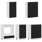 Kitchen Unit LUCCA 5 pcs Black Engineered Wood